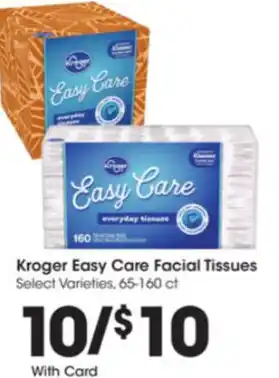 Kroger Kroger Easy Care Facial Tissue 65-160 ct offer