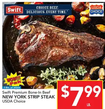 Lowe's Swift Premium Bone-In Beef New York Strip Steak offer