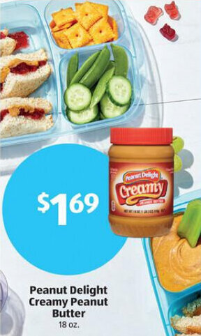 Aldi Peanut Delight Creamy Peanut Butter 18 oz. offer