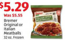 Aldi Bremer Original or Italian Meatballs 32 oz. offer