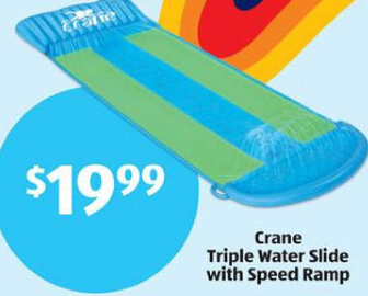 Aldi Crane Triple Water Slide with Speed Ramp offer
