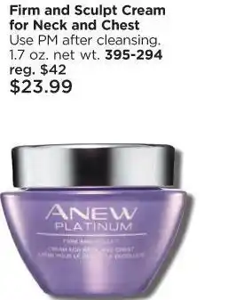 Avon Firm and sculpt cream for neck and chest offer