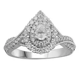 Kohl's Platinum 1 carat t.w. diamond tiered teardrop halo engagement ring offer
