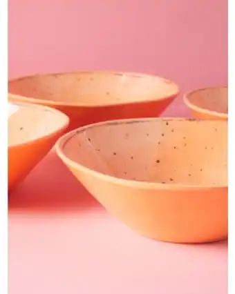 Home Goods 4pk 8in indoor outdoor melamine speckled dinner bowl set offer
