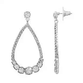 Kohl's Lc lauren conrad pave simulated crystal teardrop nickel free earrings offer