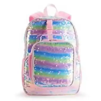 Kohl's Love @ first sight fashion ombré rainbow sequin backpack & lunch bag set offer