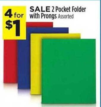 Dollar General 2 pocket folder with prongs offer