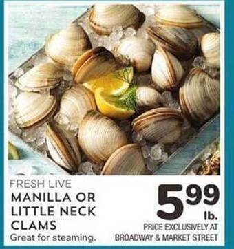 Albertsons Manilla or little neck clams offer