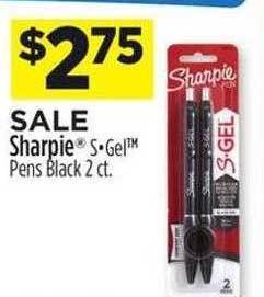 Dollar General Sharpie s gel pens black offer