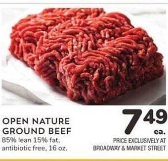 Albertsons Open nature ground beef offer