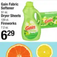 Shaw's Gain fabric softener, dryer sheets, fireworks offer