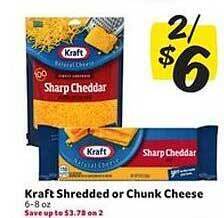 Harveys Supermarkets Kraft shredded or chunk cheese offer