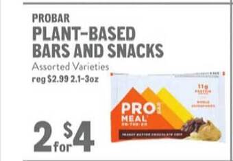 New Seasons Market Probar plant-based bars and snacks offer
