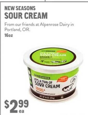 New Seasons Market New seasons sour cream offer
