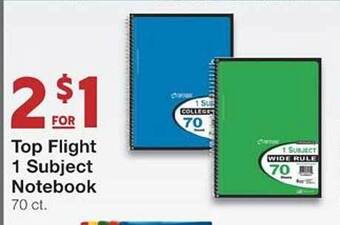 United Supermarkets Top flight 1 subject notebook offer