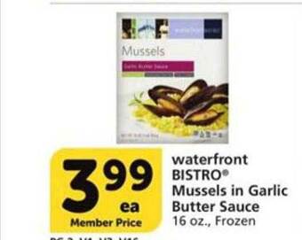 Vons Waterfront bistro mussels in garlic butter sauce offer
