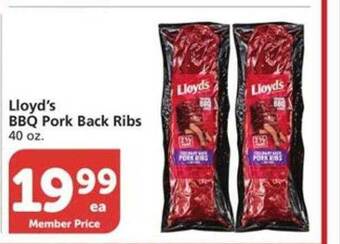Vons Lloyd's bbq pork back ribs offer