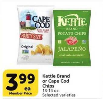 Vons Kettle brand or cape cod chips offer