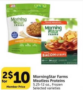 Vons Morningstar farms meatless proteins offer
