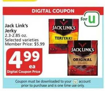 Vons Jack link's jerky offer