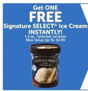 Vons Signature select ice cream offer