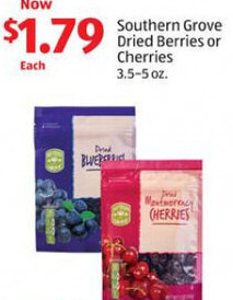 Aldi Southern Grove Dried Berries or Cherries 3.5-5 oz. offer