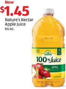 Aldi Nature's Nectar Apple Juice 64 oz. offer