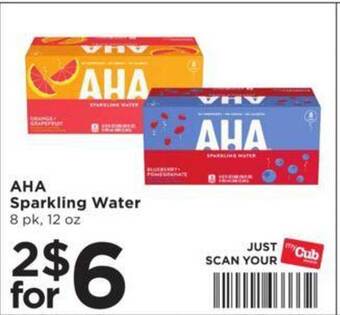 Cub Foods Aha sparkling water offer