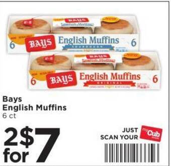Cub Foods Bays english muffins offer