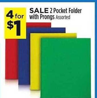 Dollar General 2 pocket folder with prongs offer