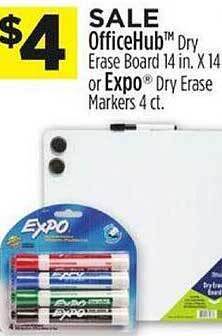 Dollar General Officehub dry erase board or expo dry erase markers offer