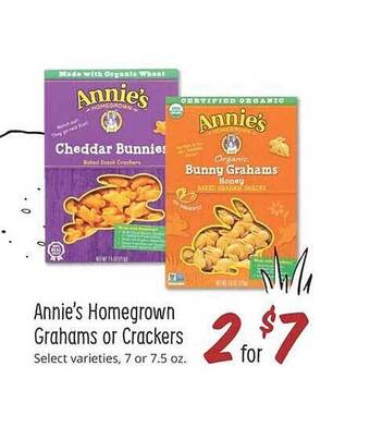 Sprouts Farmers Market Annie's homegrown grahams or crackers offer