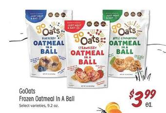 Sprouts Farmers Market Gooats frozen oatmeal in a ball offer
