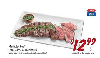 Sprouts Farmers Market Marinated beef carne asada or chimichurri offer