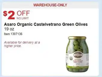 Costco Asaro organic castelvetrano green olives offer