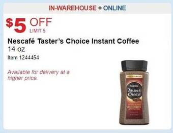 Costco Nescafé taster's choice instant coffee offer