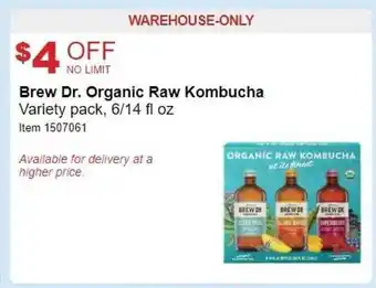 Costco Brew dr. organic raw kombucha offer