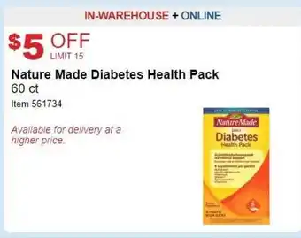 Costco Nature made diabetes health pack offer