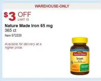 Costco Nature made iron 65 mg offer
