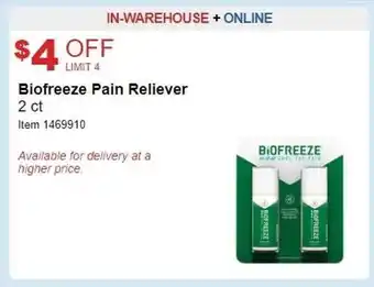Costco Biofreeze pain reliver offer