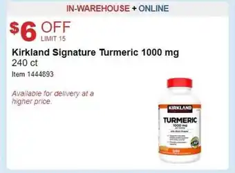 Costco Kirkland signature turmeric 1000 mg offer