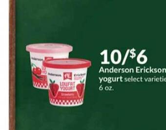 Hy-Vee Anderson erickson yogurt offer