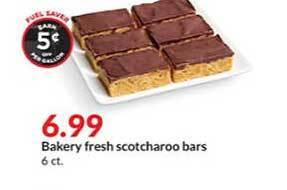 Hy-Vee Bakery fresh scotcharoo bars offer
