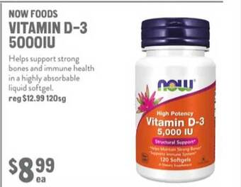 New Seasons Market Now foods vitamin d-3 5000iu offer