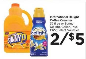 Foods Co International delight coffee creamer offer