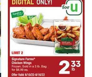 Randalls Signature farms chicken wings offer