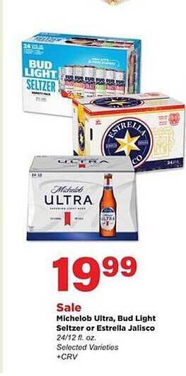 Stater Bros Michelob ultra, bud light seltzer or estrella jalisco offer
