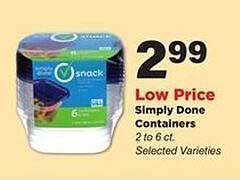 Stater Bros Simply done containers offer