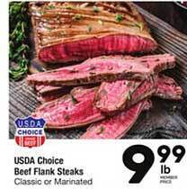 Tom Thumb Usda choice beef flank steaks offer
