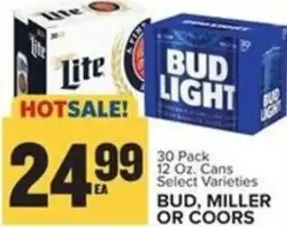 Food Lion 12 oz. Bud, Miller or Coors offer